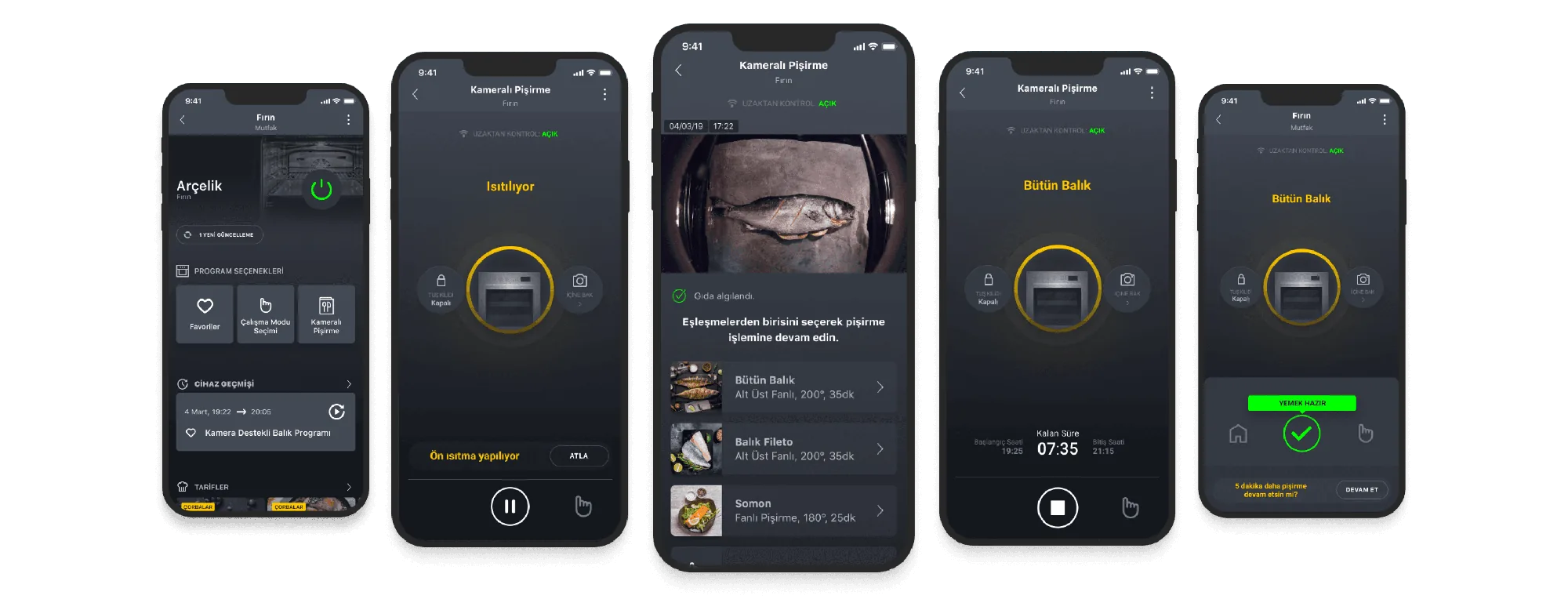 CamOven app screens